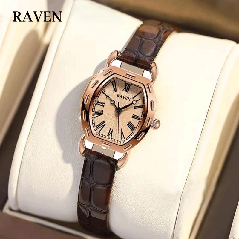 Product Introduction of RAVEN Jam Tangan Wanita Anti Air Kuarsa Antik Kasual Tali Kulit Jam Tangan Cewek Original 4