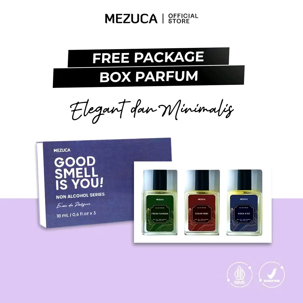 Beli 1 Dapat 3 Parfum Mezuca Non Alkohol Series Roll On | Free Box | Eau de Perfume Unisex Elegant Botol Bunga