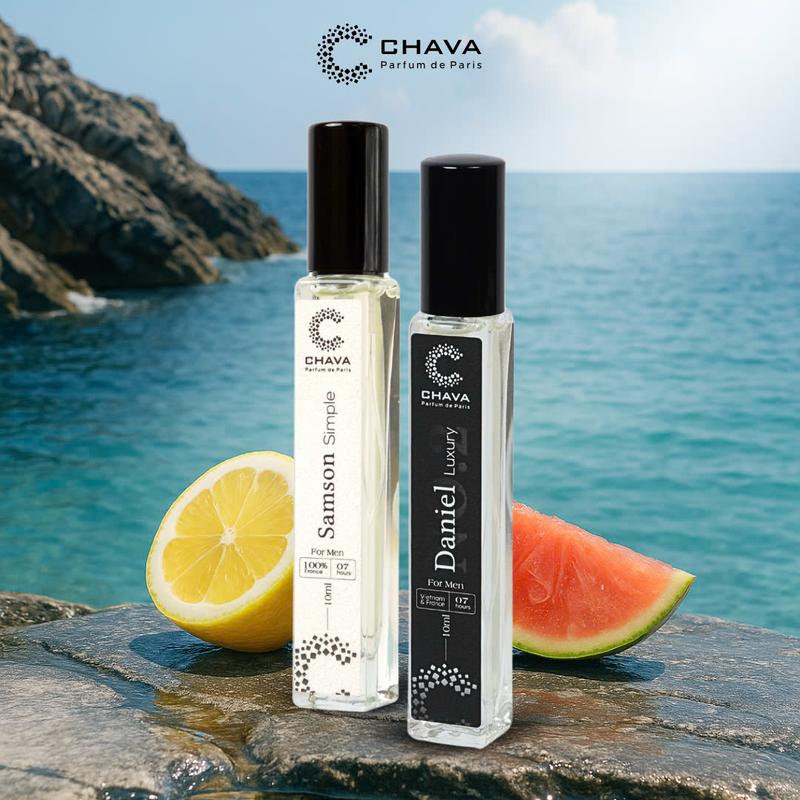 [HOT NAM MÙA HÈ] Nước Hoa Nam CHAVA 2 Chai 10ml - Daniel NO.2, Samson: Hương Thơm Chuẩn Pháp, Lưu Hương 6-8H Trên Da và 3-7 Ngày Trên Quần Áo, Tiêu Chuẩn Pháp, Perfume Xịt Thơm
