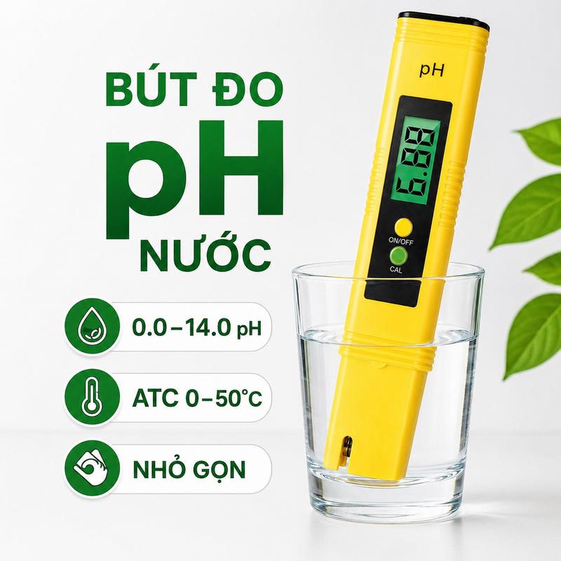 Bút Đo pH Cho Nước – Dụng Cụ Đo Axit, Kiểm Tra pH, Hiển Thị LCD, Thiết Bị Đo…