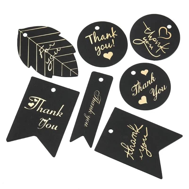 Cảm ơn bạn thẻ 50pcs đen trắng Bronzing dập thẻ giấy cho tốt nghiệp Đảng ủng hộ…