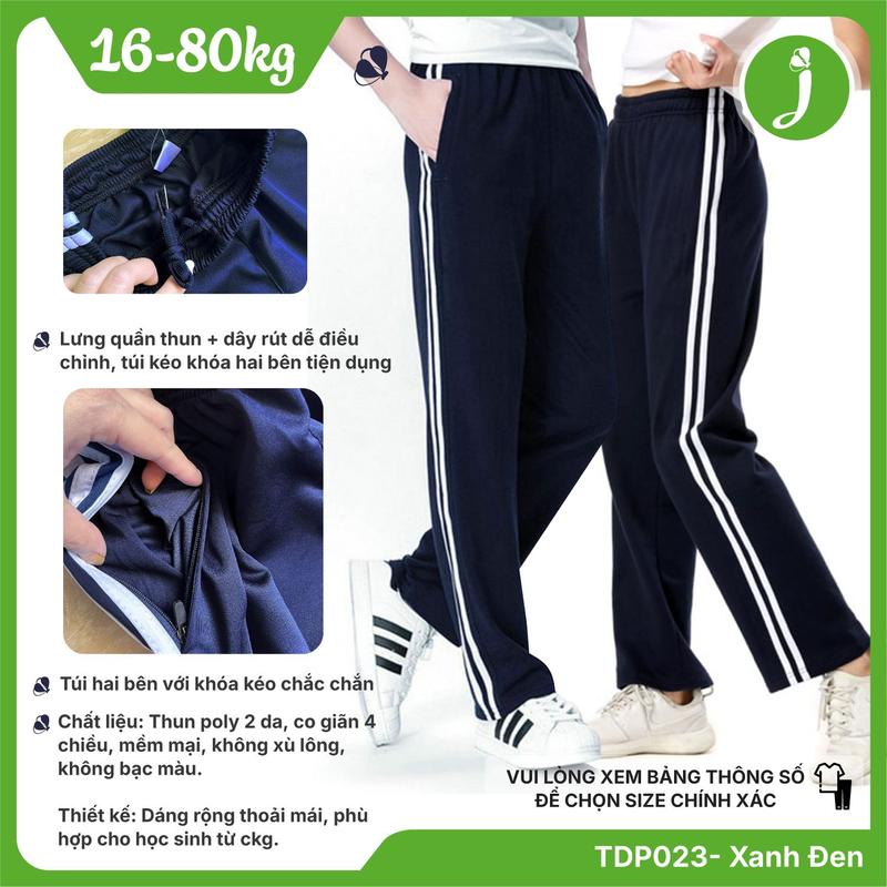 Jadiny Quần Thể Dục Thun Cotton Cao Cấp TDP023 Sport Tập Gym Cho Học Sinh Nam Form Rộng Thoải Mái Thấm Hút Mồ Hôi Tốt