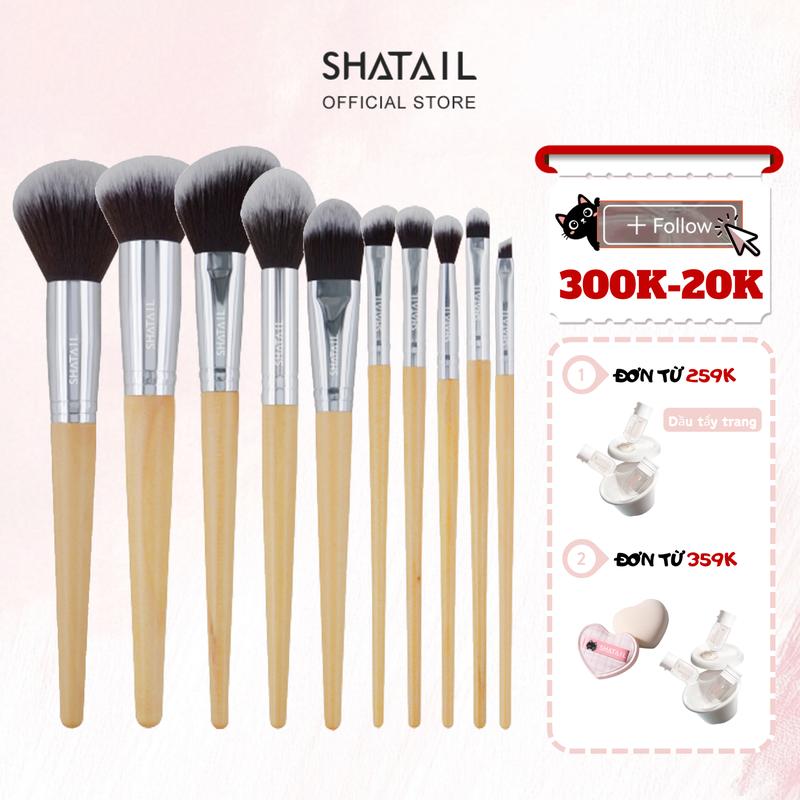 Bộ Cọ Trang Điểm SHATAIL 1 3 10 Cái Bộ Dụng Cụ Làm Đẹp Đa Chức Năng Cho Mắt Môi Phấn Đánh Phấn Phủ Và Kem Che Khuyết Điểm cọ tán kem nền Làm Bằng Gỗ