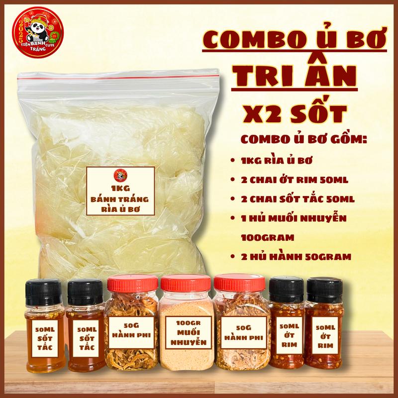Combo Tri Ân Bánh Tráng Ủ Bơ X2 Sốt Hành Phi Muối Nhuyễn Tiệm Bánh Tráng Cute