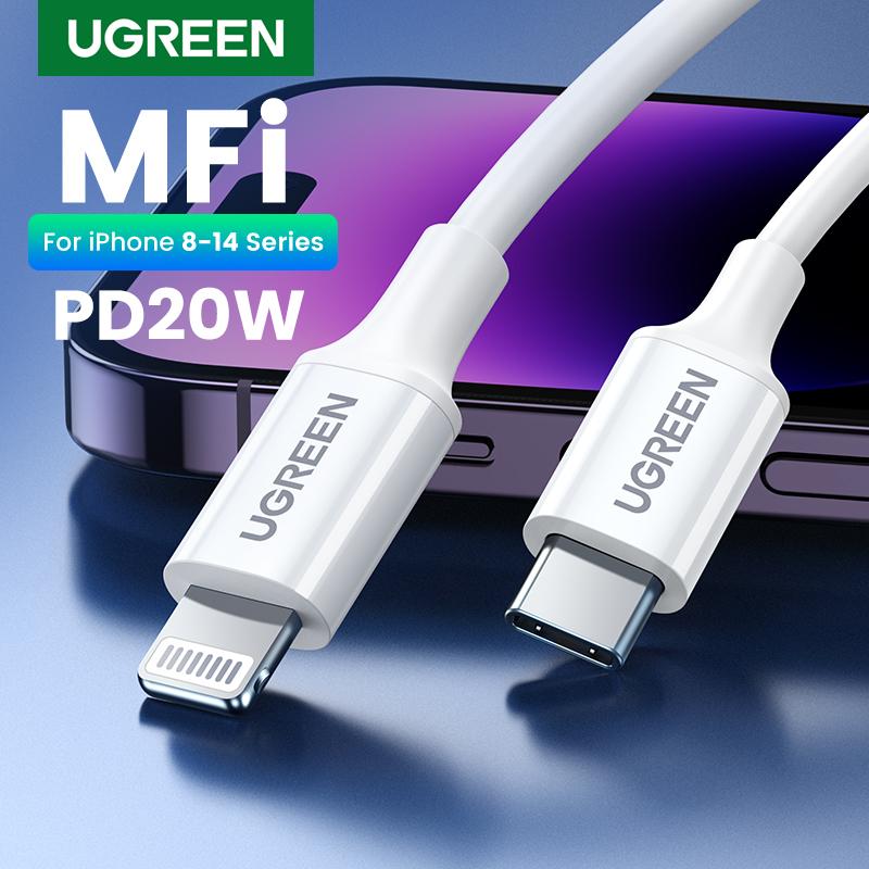 UGREEN Cáp Type C sang Lightning dành cho iPhone 14 Pro Max 13 Pro Max và 12 Pro Max SKU: 10493