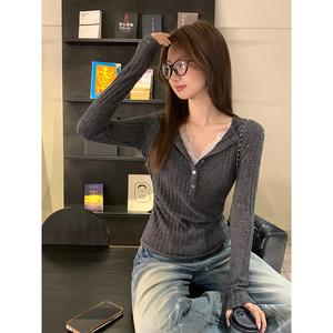 Women's Lace Patchwork Mock Two-Piece Long Sleeve Top, Fall Winter Inner Layer Slim Fit Half Open Neck Shirt, Casual Stylish Blouse 7927# Womenswear Basic Minimalist Vneck