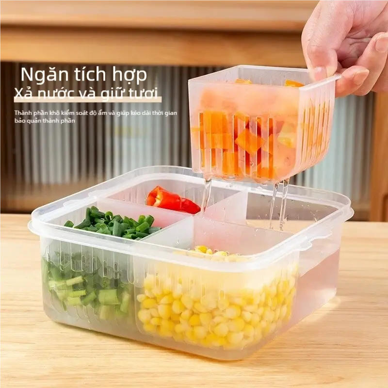Hộp Đựng Hành Tây, Gừng Và Tỏi, Hộp Đựng Thực Phẩm Nhà Bếp, Hộp Giữ Tươi Hành Tủ Lạnh, Hộp Chuẩn Bị Rau Củ Thoát Nước, Thích Hợp Cho Trái Cây Và Thực Phẩm, Đặc Biệt 1
