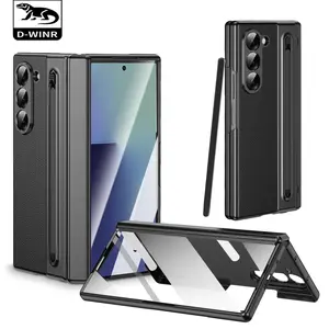 DWINR Casing HP Design for Samsung Flagship Z FOLD 3 Z FOLD 4 Z FOLD 5 Z FOLD 6 Z FOLD 7 Case Premium Full Cover + Screen Protector + Stylus Pen dapat Pelindung Layar Free Stylush Pen with Slot Styl