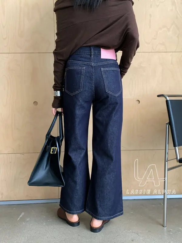 Lassie alpha J100 Jeans Wanita Cutbray Ultra Highwaist Color Model Unfinish Cutting Bahan Premium Celana Jeans Kulot Boy Friends Bahan Halus Lembut Cocok untuk Hangout Acara Formal Jeans Style Korean Kekinian 2