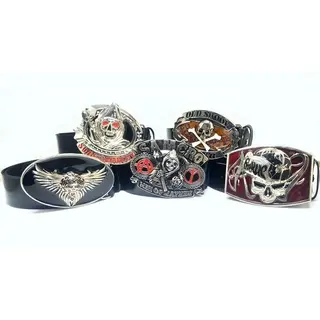 IKAT PINGGANG KULIT KEPALA BESI MOTIF TENGKORAK MODEL RANDOM - KEPALA-METAL+JAVARINO 11-20 1