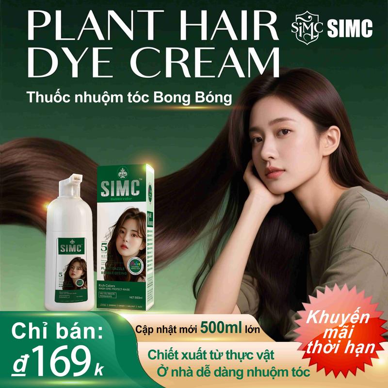 【COD SIMC Thuốc Nhuộm Tóc Bong Bóng ,  Một Lần Rửa Dầu Gội Thảo Dược Phủ Bạc, Sử Dụng Tại Nhà, Kem Nhuộm Màu Và Màu, Thuốc Nhuộm Tóc Tự Nhiên