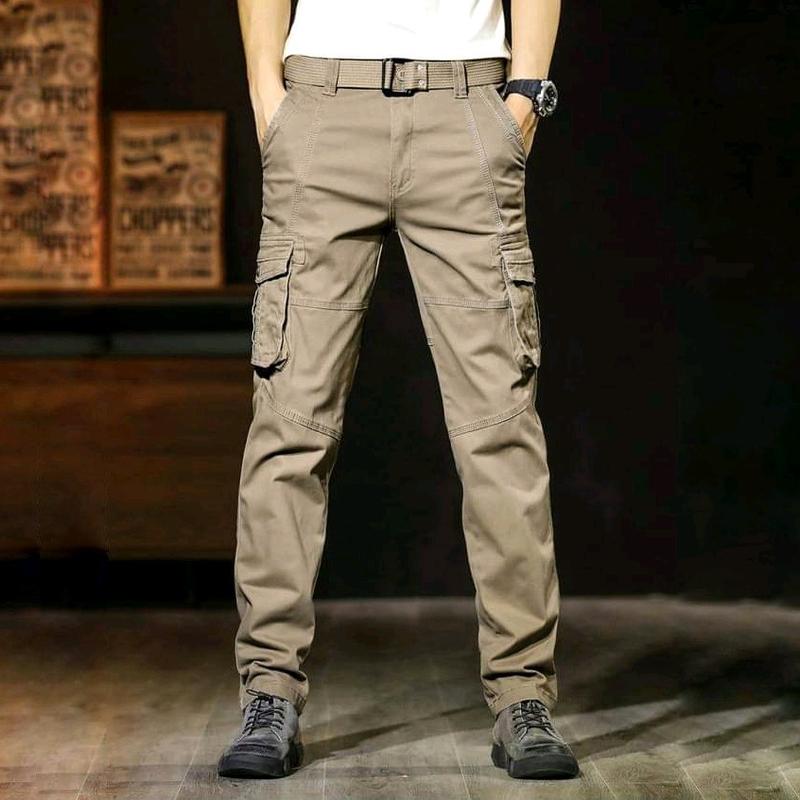 New Men's casual Slim Fit Long Slack Seluar Kargo 6 Poket Kain - TikTok ...