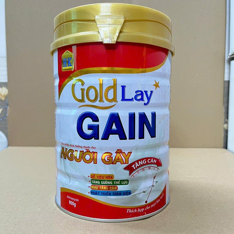 Sữa bột Goldlay gain dành cho người gầy lon 900g, thích hợp mọi lứa tuổi