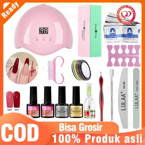 Set Lampu Kuku UV 36W dan 2Warna Cat Kuku Gel  Set Peralatan Manikur Seni Kuku  Atasan dan Tidak Mengilap dengan Lapisan Dasar