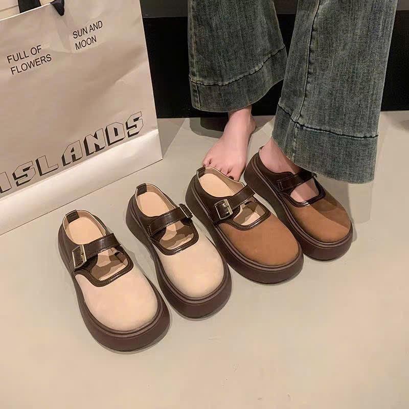  Giày sục búp bê nữ độn đế trơn  chất liệu cao su non  êm chân -Topsneaker 