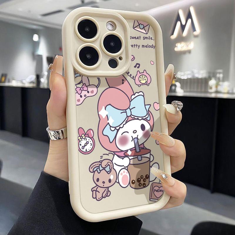 Casing Hp Untuk Samsung Galaxy A03 Case HP pola Minum teh susu kuromi melody Cesing Casing sederhana Kesing Silikon lunak Kasing baru Softcase 4