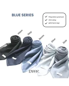 Dyee Hijab Plain Square Premium Double Hycon - Hijab Pollycotton Premium Jahit Tepi / Hijab Segi Empat Anti Letoy [BLUE]