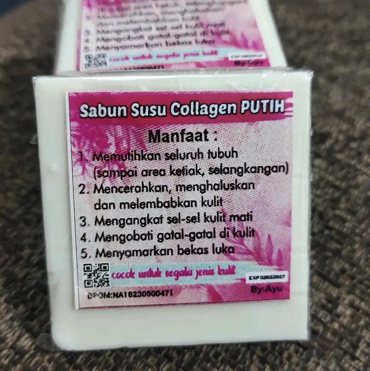 sabun susu collagen original by ayu versi sedang 26g Cewek Mencerahkan Soap Memutihkan Perawatan 3