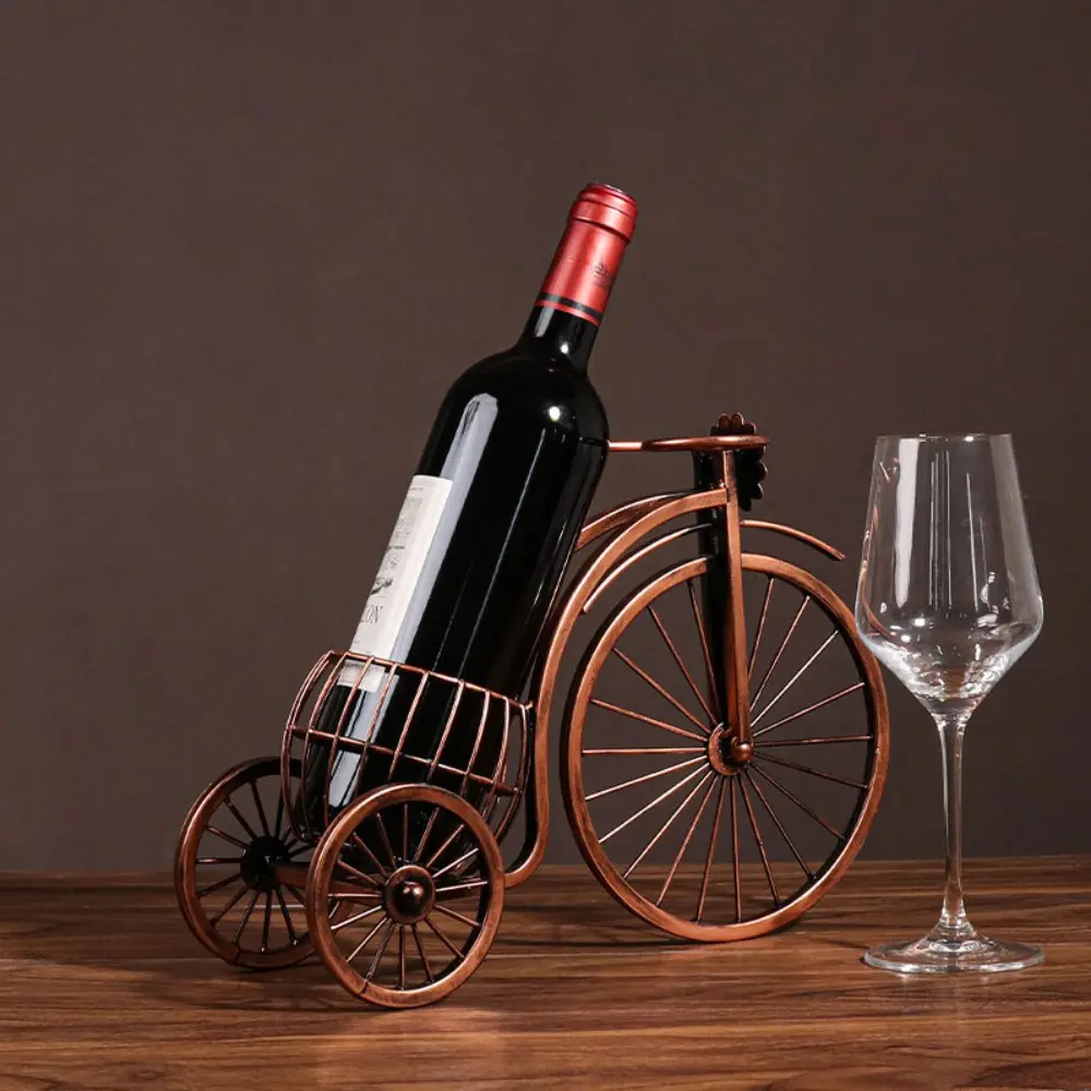 Vintage 1Pcs Retro Decorative Tricycle Shape European Style Wine Display Stand Wine Rack Wine Bottle Holder Kitchen Organizer