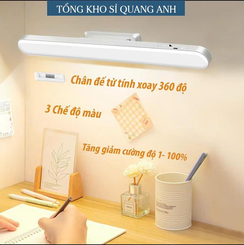  Đèn Học Để Bàn Tích Điện Đèn Led Bàn Học Bảo Vệ Mắt 3 Chế Độ Sáng Gắn Phòng Ngủ Bàn Trang Điểm Đèn Thanh Led Dài 32cm Gắn Bàn Học 