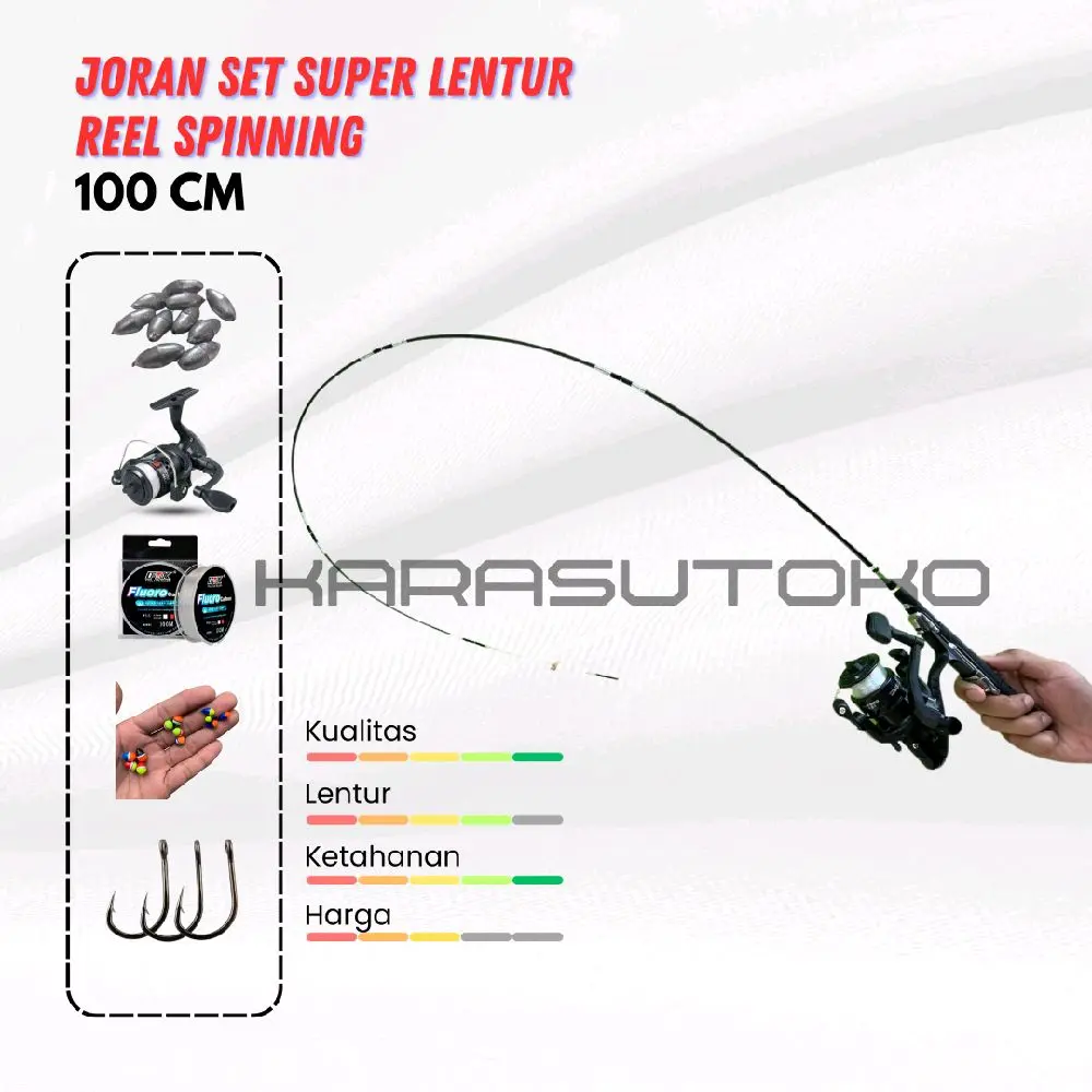 Joran Pancing set waderan super lentur 100cm (kayu hitam) untuk Reel Mancing casting
