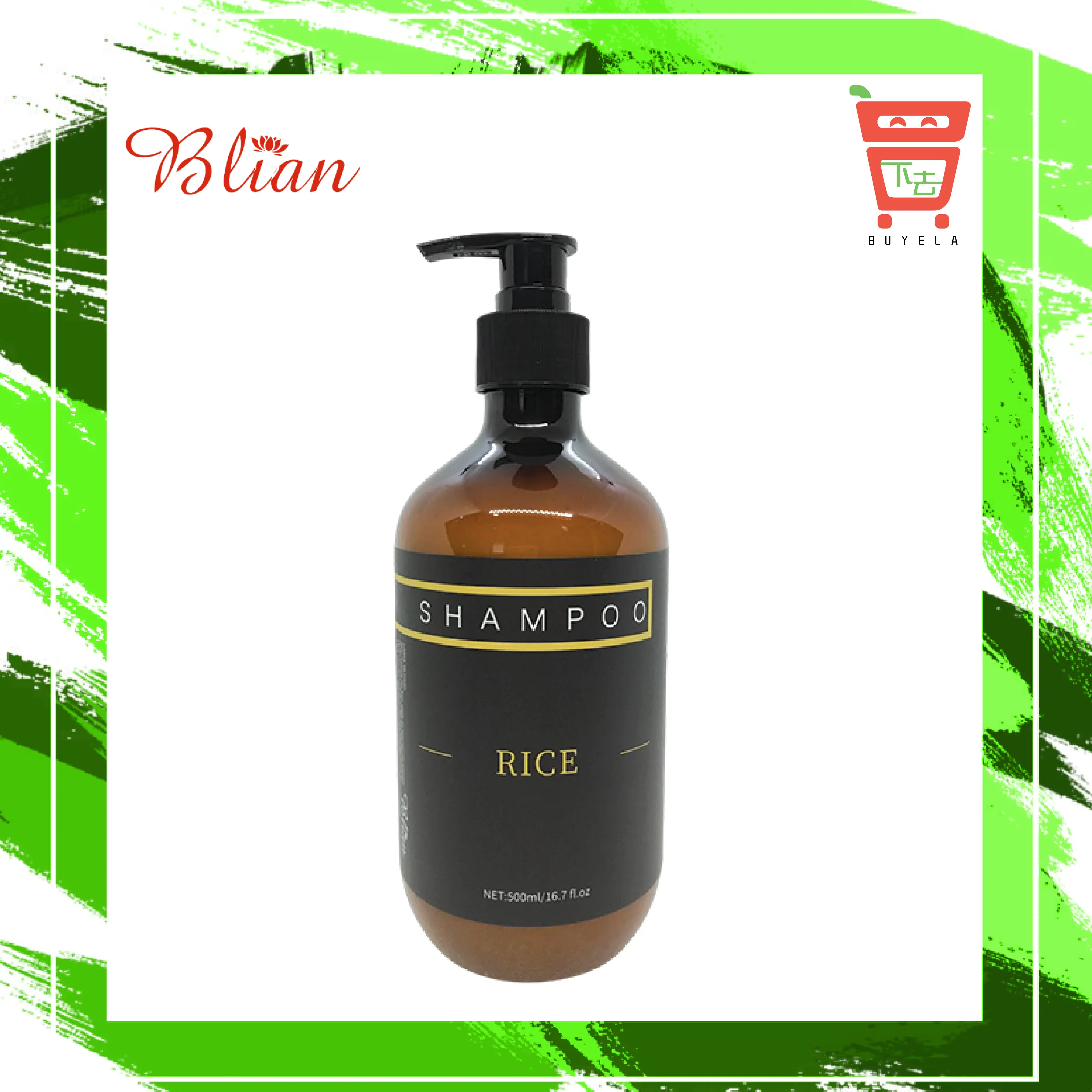 [Buy1 Free1] Blian Hair Shampoo  (Rice, Bamboo Charcoal）500ml/bottle Conditioner Haircare