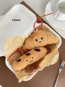 Lindo Llavero de Peluche con Diseño de Pan de Dibujos Animados, Llavero de Peluche Lindo para Mujeres y Hombres, Decoración para Bolsas, Llavero Exquisito y Moderno Comodín para Regalo de Cumpleaños