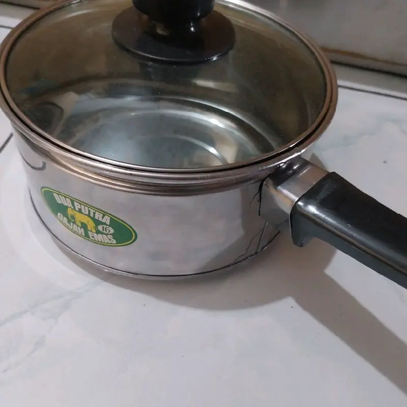 Panci Susu Stainless dengan Tutup Kaca Ukuran 16 cm - Kitchenware Stainless - Steel, Dapur, Peralatan 2