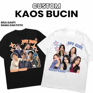 Kaos Sablon Custom Foto Bucin  Wanita Baju Couple Pasangan Pria Wanita