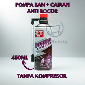 Pompa ban darurat + cairan anti bocor ban tubeless VESLEE 450 ml