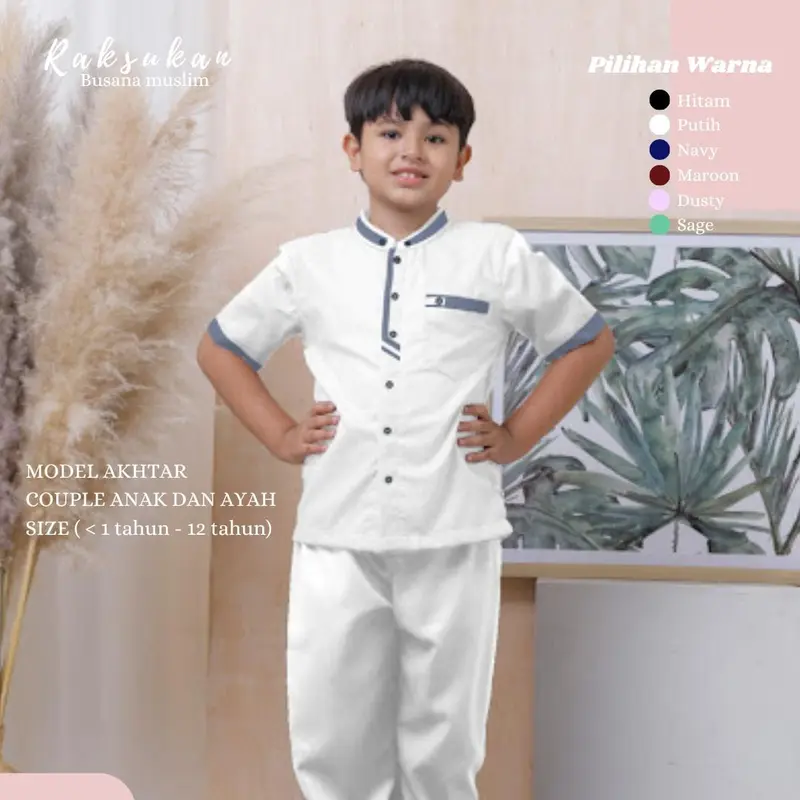 Baju Koko Anak premium model akhtar couple kekinian terbaru 0