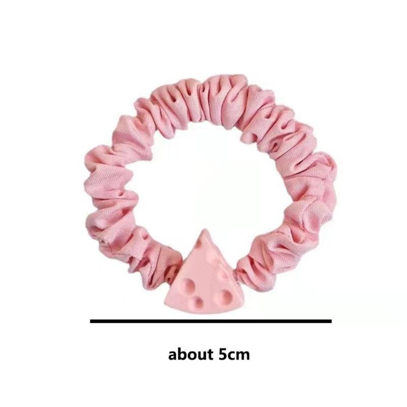New Cheese Heart Wrinkle Hair Band Candy Color High Elastic Bow Headband Little Fresh No Harm Sweet Hair Rope Children Headdress 2