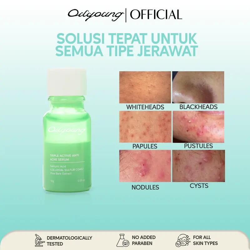 [Creator] Oilyoung Triple Active Anti Acne Serum 10g - Salicylic Acid Acne Drying Lotion Serum Jerawat Acne Treatment Wajah Berjerawat Extract Niacinamide Hyaluronic 3
