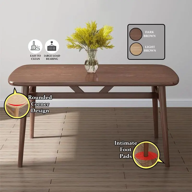 MetaSquare 120cm 4-6 People Living Room Dining Table Widen Anti Collision Rounded Corner Without Chair
