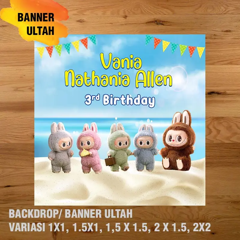 LABUBU BANNER BACKDROP SPANDUK ULANG TAHUN UL-TAH 4