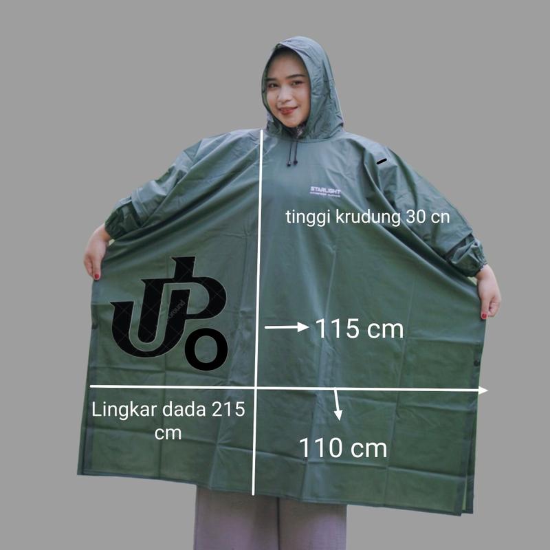 Product Introduction of Jas Hujan Starlight Raincoat Tipe Ponco/Kelawar PVC Anti Robek dengan Kancing Knop Ganda 0