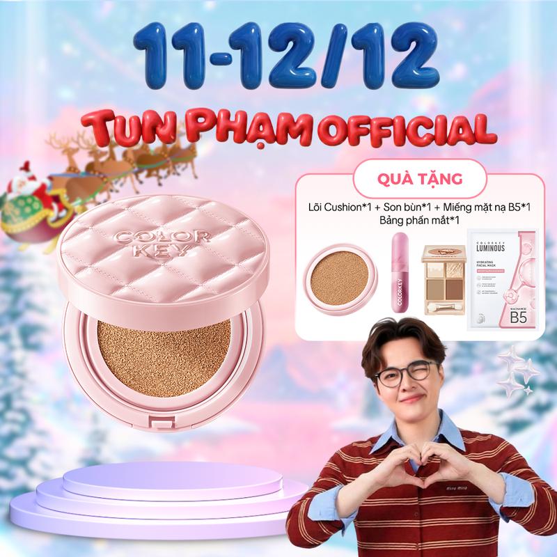 EX-TUNPHẠM Cushion Chống Nắng Kẻ Ô Hồng Mỏng Nhẹ Giữ Lớp Make-Up Lâu Trôi 11g