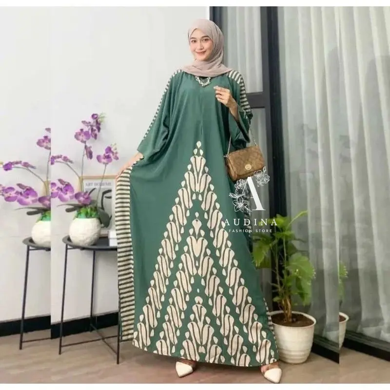 Kaftan Motif Jogja LD 170 Rayon Super Jumbo Kaftan kelelawar Nyaman Dipakai Bisa COD 3