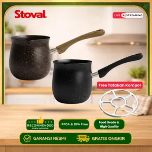 [SPECIAL LIVE PROMO] Stoval Coffee Pot dan Tatakan Kompor Panci Kopi Susu Granite Anti Lengket Serbaguna Ukuran 12cm