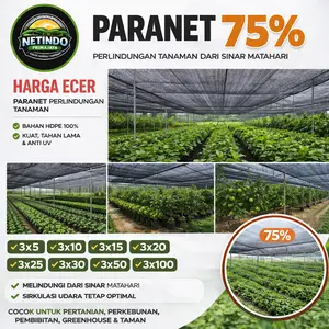 JARING PARANET 75% SHADING NET ANTI UV KUALITAS IMPORT GRADE A 3MX5M 3MX10M 3MX20M 3MX25M 3MX30M 3MX50M 3MX100M JARING TANAMAN Ideal untuk Melindungi Tanaman dari Sinar UV COD & GRATIS ONGKIR