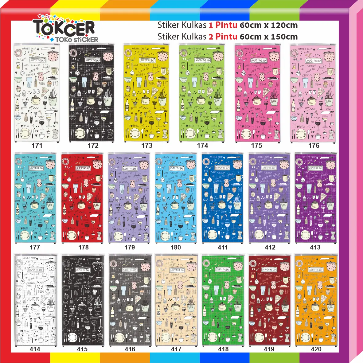 STIKER Kulkas 1 Pintu atau 2 Pintu STANDAR Masterchef sticker