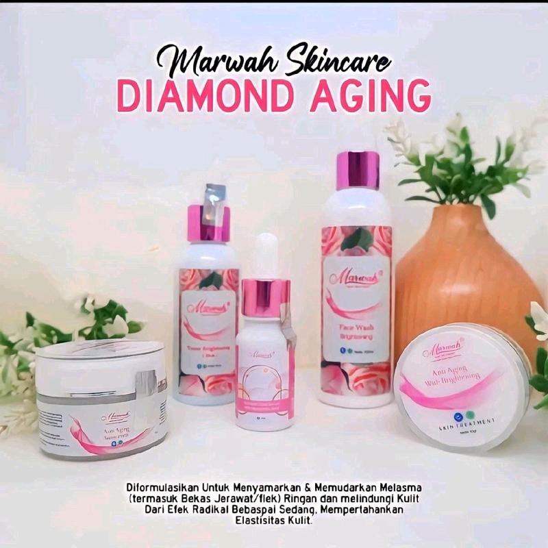 Semua Paket Marwah Skincare krim malam klinik untuk anti aging flek hitam dan kerutan mencerahkan kulit agar wajah glowing putih memudarkan flek hitam noda hitam menyamarkanbekas jerawat yang membandel Mengencangkan Platinum diamond bright tea tree 4