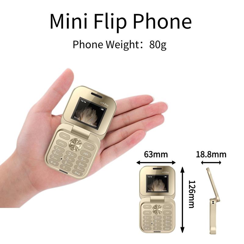 Điện thoại i17pro màn hình phẳng, một chiếc điện thoại mini gập phổ biến và thời trang với nắp lật, được thiết kế dành cho người cao tuổi và trẻ em