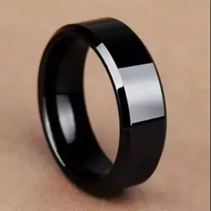 cincin bima titanium hitam silver polos anti karat