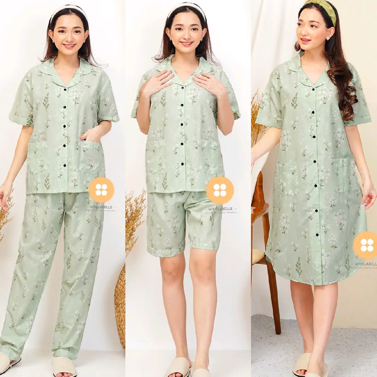 Bajutidur Piyama Katun Jepang Motif Shiera All Size Fit M-L