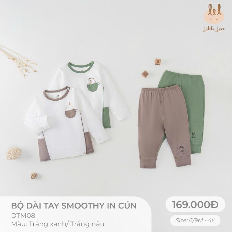  Bộ dài tay smoothy in cún dành cho bé Lil Little Love  DTM08  