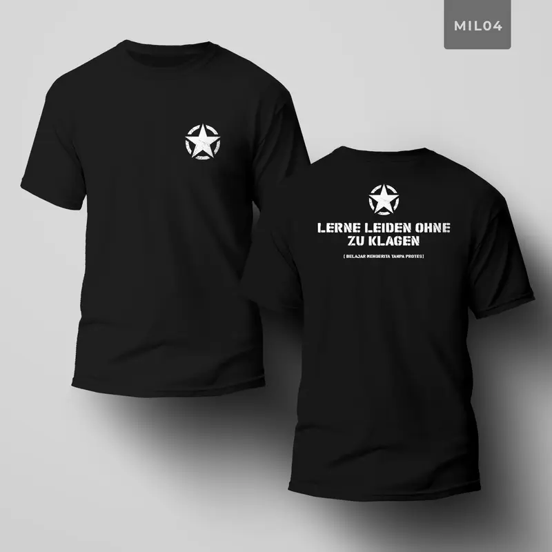 Kaos Hitam Milliter (MIL) Ukuran S-5XL Lengan Pendek  Kaos Distro Kaos Pria Kaos Lengan Pendek Kaos Keren Kaos Tshirt Oblong Baju Combed Katun Dewasa 3