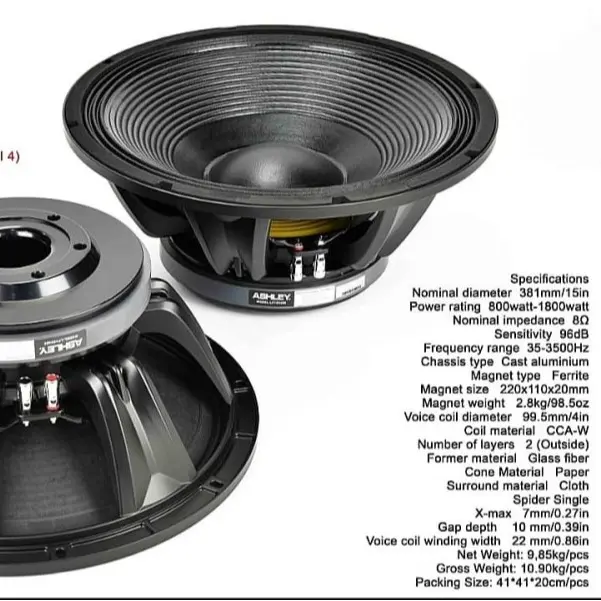SPEAKER ASHLEY LF15V400/LF15 V400 15 INCI 1800 WATT COIL 4IN KOMPONEN