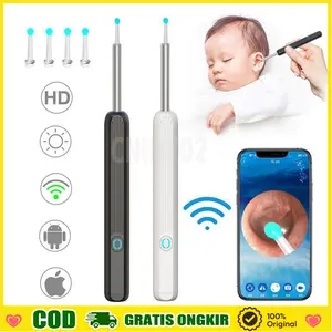 Korek Kuping Kamera LED Smart Pembersih 5IN1 SMART KAMERA! Lihat Telinga Bayi via APP WiFi - Senter LED   Ear Removal Kotorankorek kuping 1 setpembersih telinga 1 setcotton bud telinga