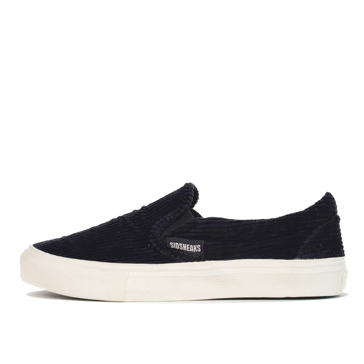 SIDSNEAKS - Sepatu Slip On Corduroy - New Black White